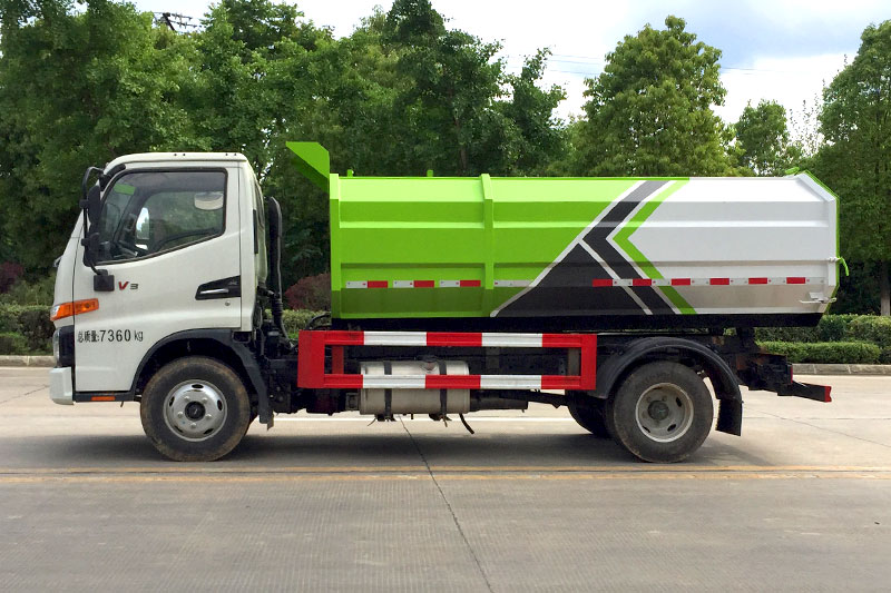 江淮駿鈴V3側(cè)裝掛桶自卸式垃圾車 5方